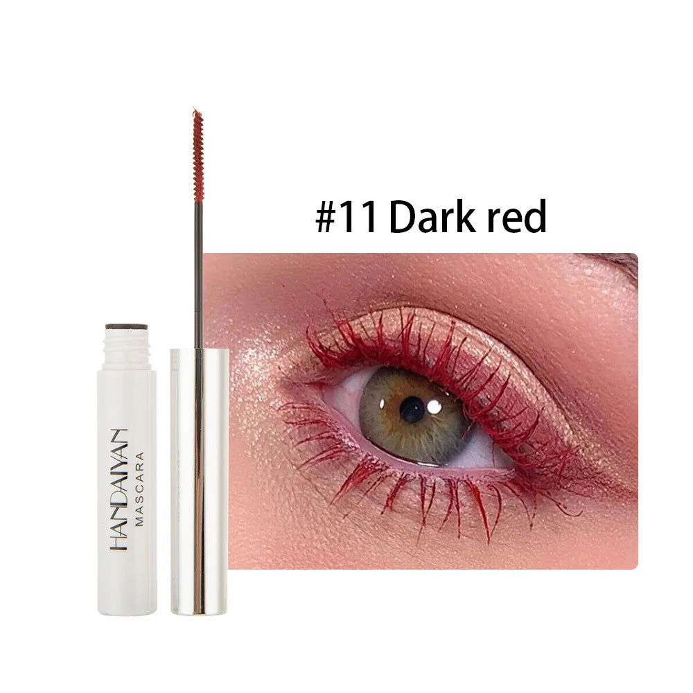 12 Color Mascara Waterproof Fast Dry Eyelashes Curls Extension Festival Make-Up Eyelashes Blue Red Purple Black White Mascara