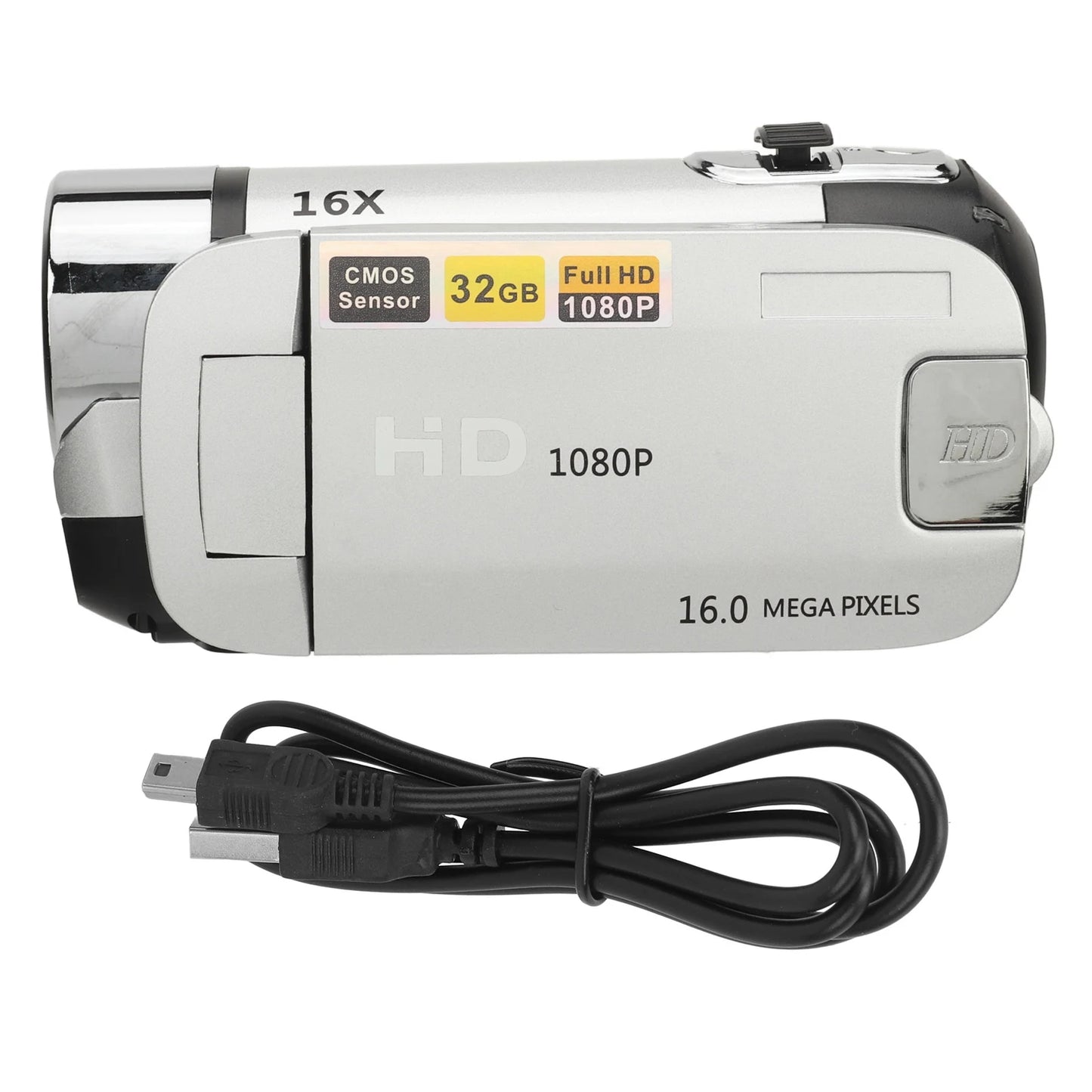 D90 1080P 16MP Digital Camera 2.4 Inch Rotatable Screen Camcorder 16X Zoom HD Video Recorder with Fill Light HD Video Camcorder