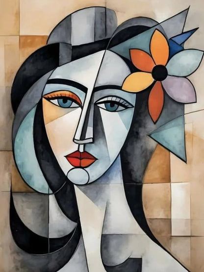 Abstract Pearl Girl Diamond Art – DIY Diamond Painting Mosaic, Handmade Embroidery Wall Décor