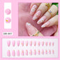 24Pcs Pink Leopard Print French Tips False Nails Short Square Head 3D Black Bowknot Fake Nails Acrylic Full Cover Press on Nails