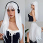 Long Straight Blonde Synthetic Wigs highlight Golden Hair Natural Female wig Middle Part Wigs For Cosplay Party Heat Resistant