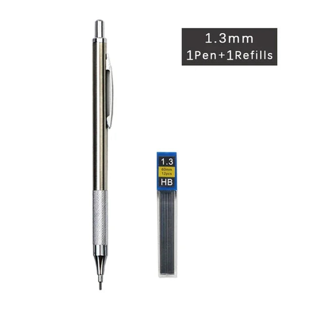 Metal Automatic Mechanical Pencil 5/0.7/0.9/1.3/2.0mm