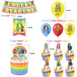 Cartoon Rainbow Doll High School Theme Background Birthday Party Decoration Supplies Disposable Cup Cutlery Balloon Baby Gift