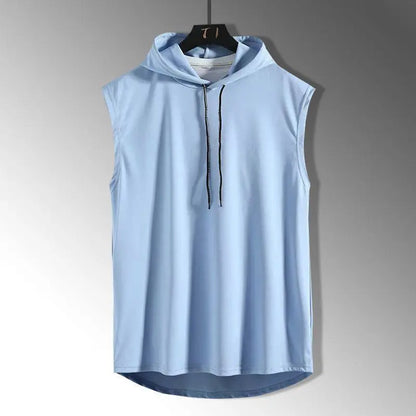 Men's Tank Tops Hooded Vest Sleeveless T shirt