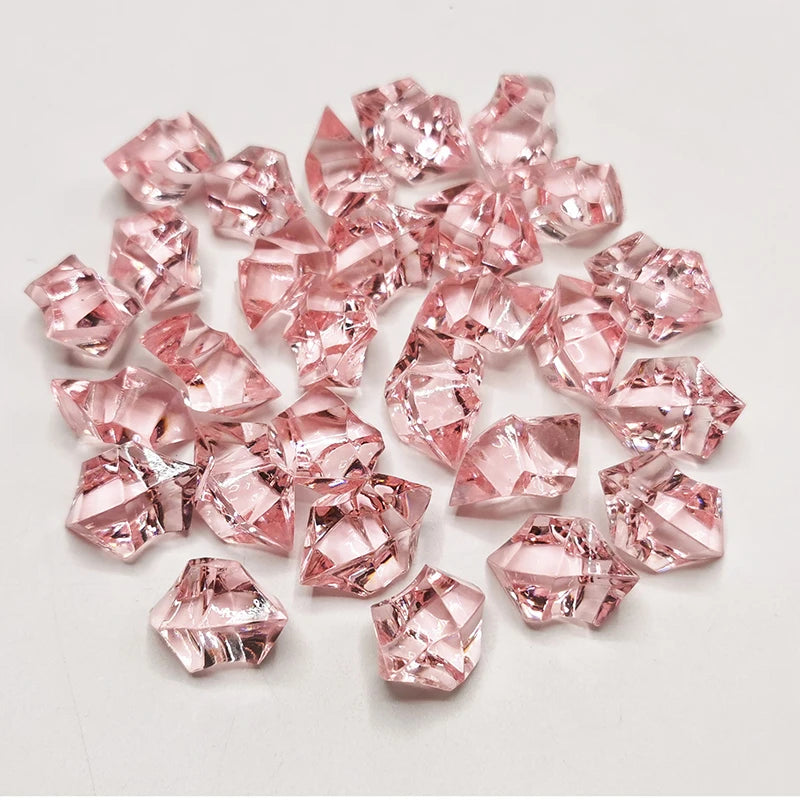 100pcs-200PCS/lot 25X18mm Acrylic Crystal Ice Rock Stones Vase Gems For Wedding Party Decor Confetti Table Scatter Beads
