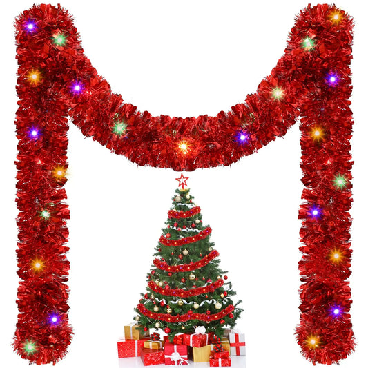 1/3pcs 5M Christmas Tinsel Garland Decorations,Indoor/Outdoor Hanging Party Decor for Tree, New Year's,Durable Festive Decor