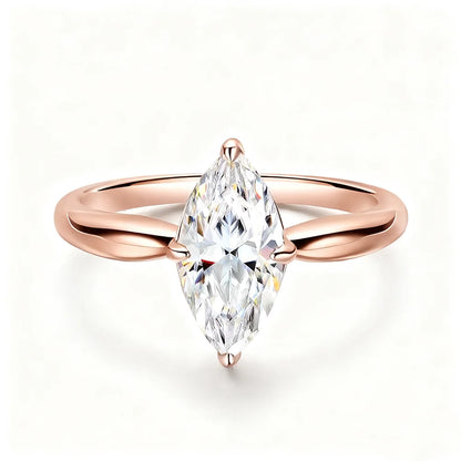 OEVAS 1CT-3CT 7*14MM Marquise Cut Moissanite Wedding Rings S925 Silver Plate 18K Gold for Women Lab Diamond Party Jewelry Gift