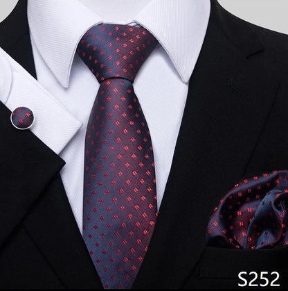 Necktie Pocket Squares Cufflink Set