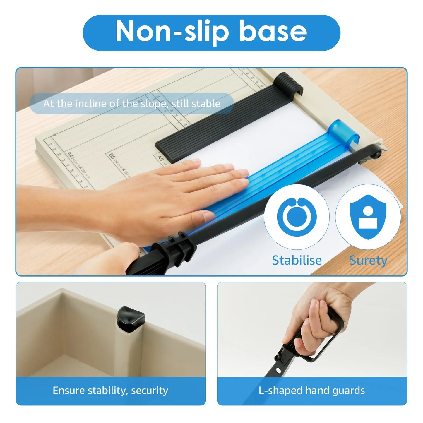 A4 To B7 Paper Cutter Tool Metal Blade Machine 12inch Multi-function Paper Trimming Knife Manual Crafting Office Supplies