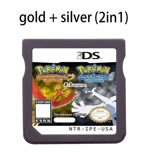 NDS Card Combination Game Card NDS Handheld Player DS Video Game Cartridge HeartGold SoulSilver Black and White Gift