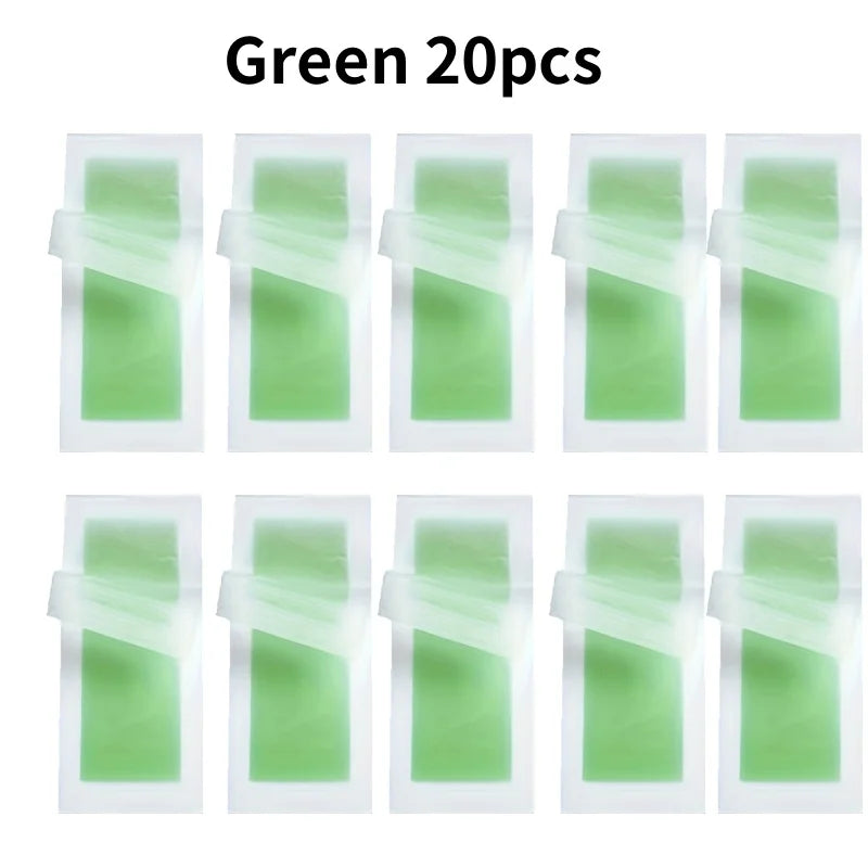 Professional Hair Removal Wax Strips – Double‑Sided Cold Strips for Legs, Body & Face (6/10/20 PCS)