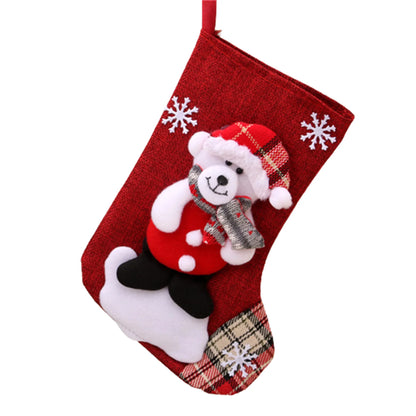 Christmas Hangings Classic Christmas Elements Printed Stocking
