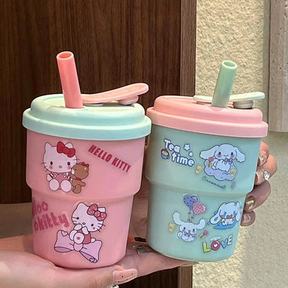 Cute Three-dimensional Sticker Sanrio Kitty Portable Water Cup