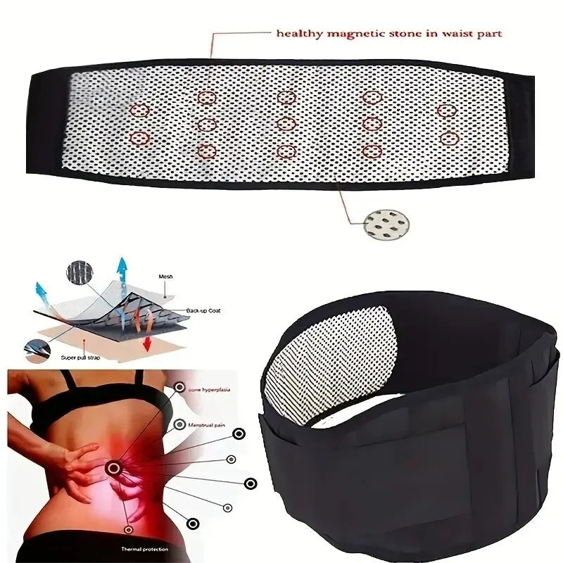 1pc Adjustable Self-heating Magnetic Therapy Back And Waist Support Belt,