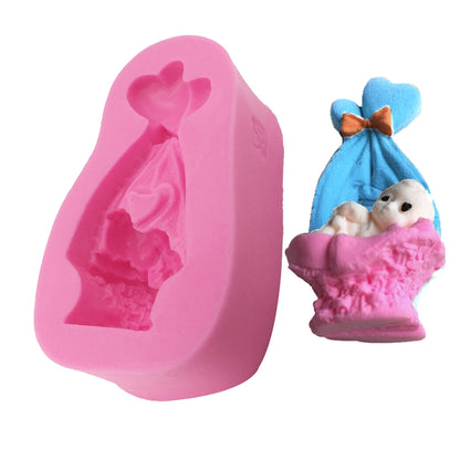 3D Sleep Baby Shape Cooking Tools Silicone Mold For Baking Kitchenware Chocolate Candy Jelly Fondant Cake Decorating