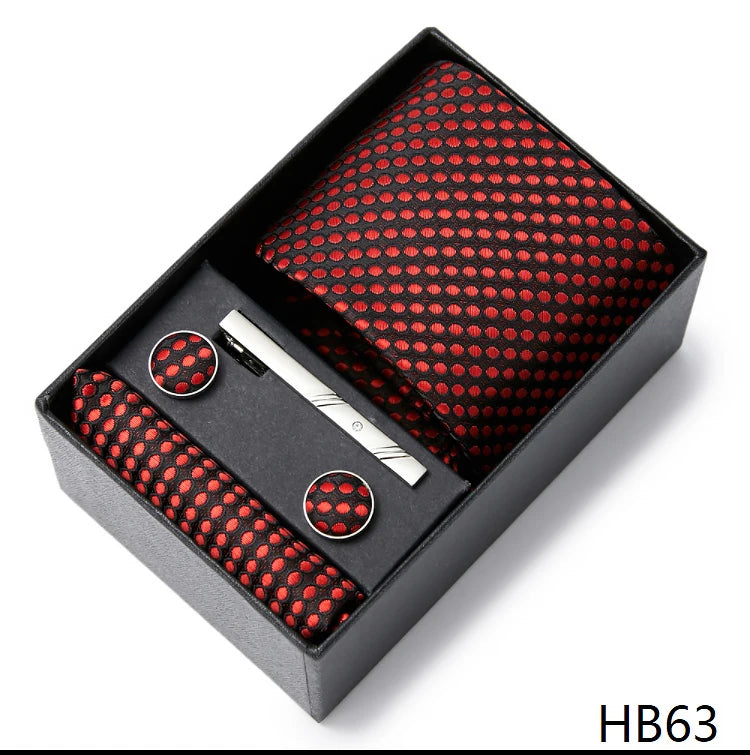Men's  Tie Pocket Squares Necktie Box Set