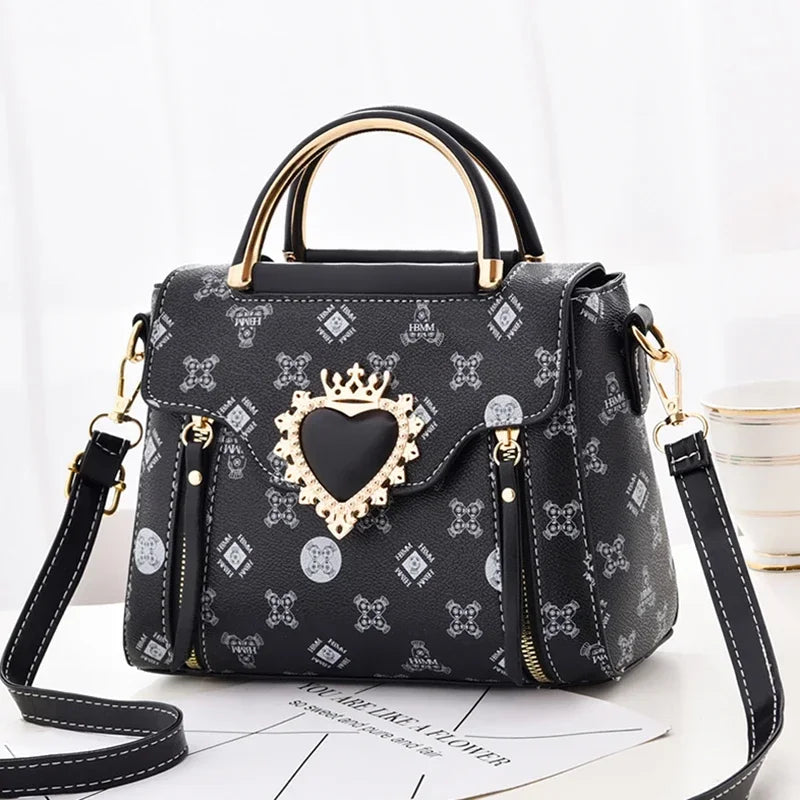 Women's Leather Fashion Senior Printed Large Capacity Shoulder Crossbody Handbag Токийские Мстители
