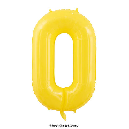 40‑Inch Yellow & White Macaron Daisy Number Foil Balloon