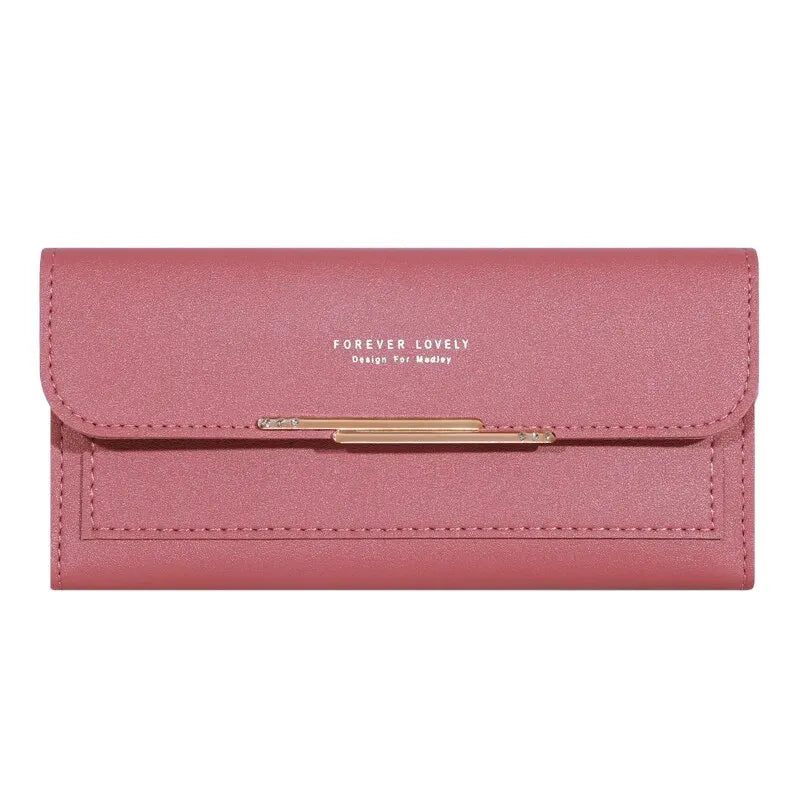 2024 New Women's Wallet Metal Long Folding Personalized Student Cute Mini Fashion Wallet Handheld Zero Wallet