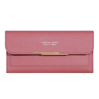 2024 New Women's Wallet Metal Long Folding Personalized Student Cute Mini Fashion Wallet Handheld Zero Wallet