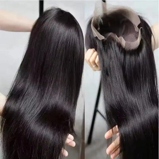 42 inches 13X4 HD Transparent Lace Straight Human Hair Wigs 13x6 Transparent Lace Frontal Wigs Pre Plucked Glueless Easy-Go Wigs