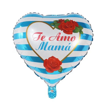 10pcs 18inch spanish mother foil balloon i loveyou have mom balloon heart gift mother's day adult birthday decoration