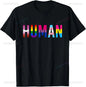 Human Gay Pride Rainbow T-shirt Oversized Short-sleeved Shirt