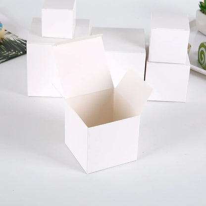 20/50pcs Square Folding Kraft Paper Box Black White cardboard Box for Packaging Candle Gift Box For wedding Party favor candy
