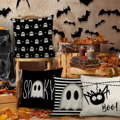 Spooky Halloween Pillowcases: Ghosts, Spider, and Boo! Designs Sofa cushion cover