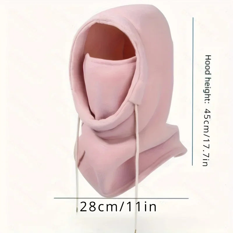 Winter Hooded Scarf - Warm Neck Gaiter with Hood for Outdoor Activities