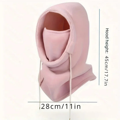 Winter Hooded Scarf - Warm Neck Gaiter with Hood for Outdoor Activities