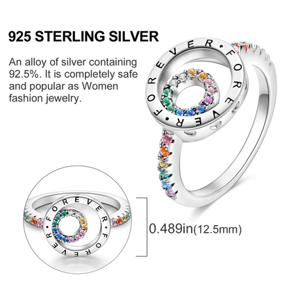 925 Sterling Silver Ring – Colorful Cubic Zirconia Women’s Wedding & Engagement Jewelry