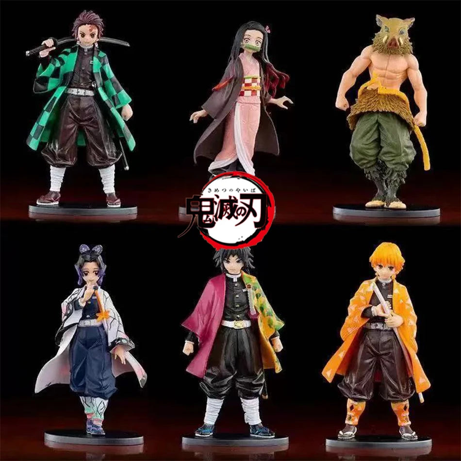Anime Figure Kamado Tanjirou Nezuko Demon Slayer Figure Action Figures PVC Model Toys Zenitsu Figurine Inosuke Kimetsu No Yaiba