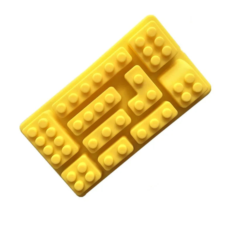 Block Silicone Mold Building Brick Robot Chocolate Jelly Ice Cube Tray Cake Decoration Cupcake Topper Kids Birthday Party Car