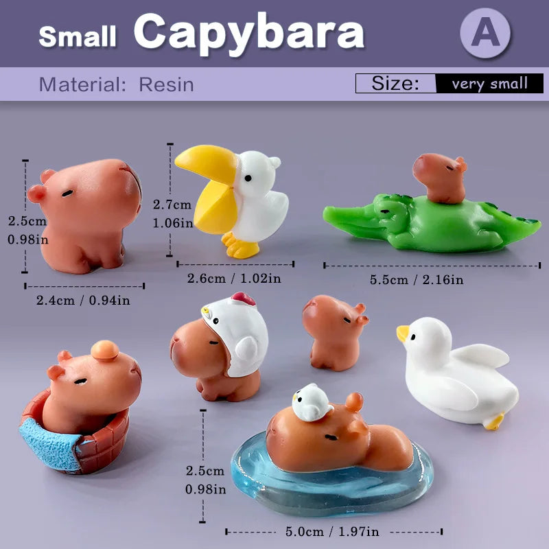 10Pcs Easter Rabbit Dinosaurs Capybara Duck Fox Pig Cat Turtle Frog Bird Figurine Miniature Fairy Garden Decoration Accessories
