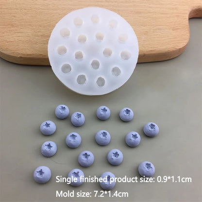 Simulation Fruit Candle Silicone Mold 3D Blueberry Raspberry Shaped Fondant Mould DIY Chocolate Baking Mold Cake Decorating Tool