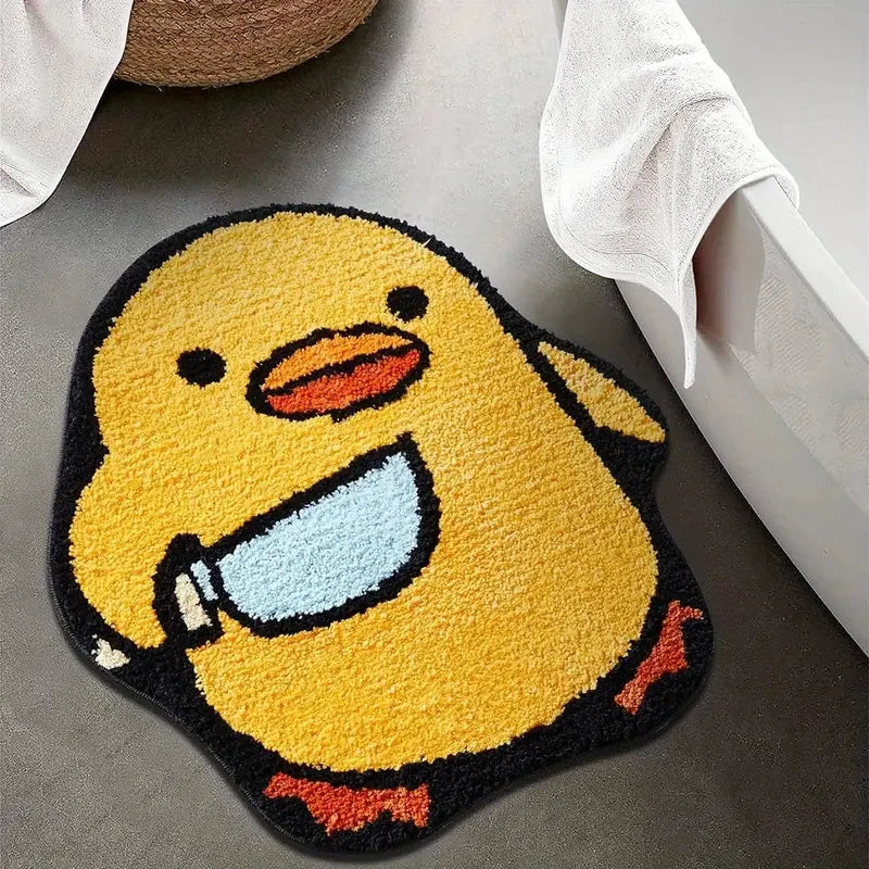 Cute Duck Machine‑Washable Floor Mat for Bedroom & Living Room Décor