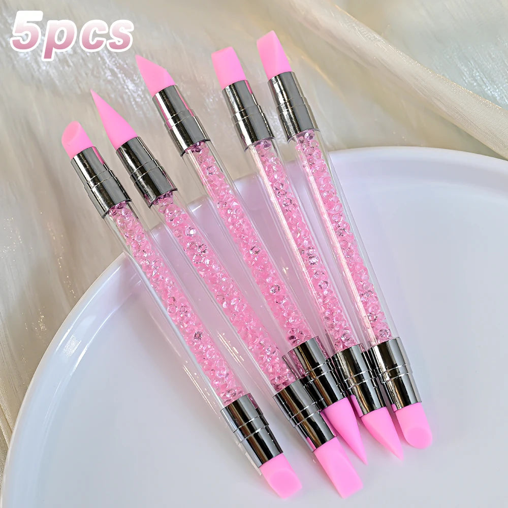 4/6/10Pcs Set Nail Art Stamp Pen DIY Floral Butterfly Nail Graffiti Nail Dotting Tools Polishing Painting Drawing Manicure Tools
