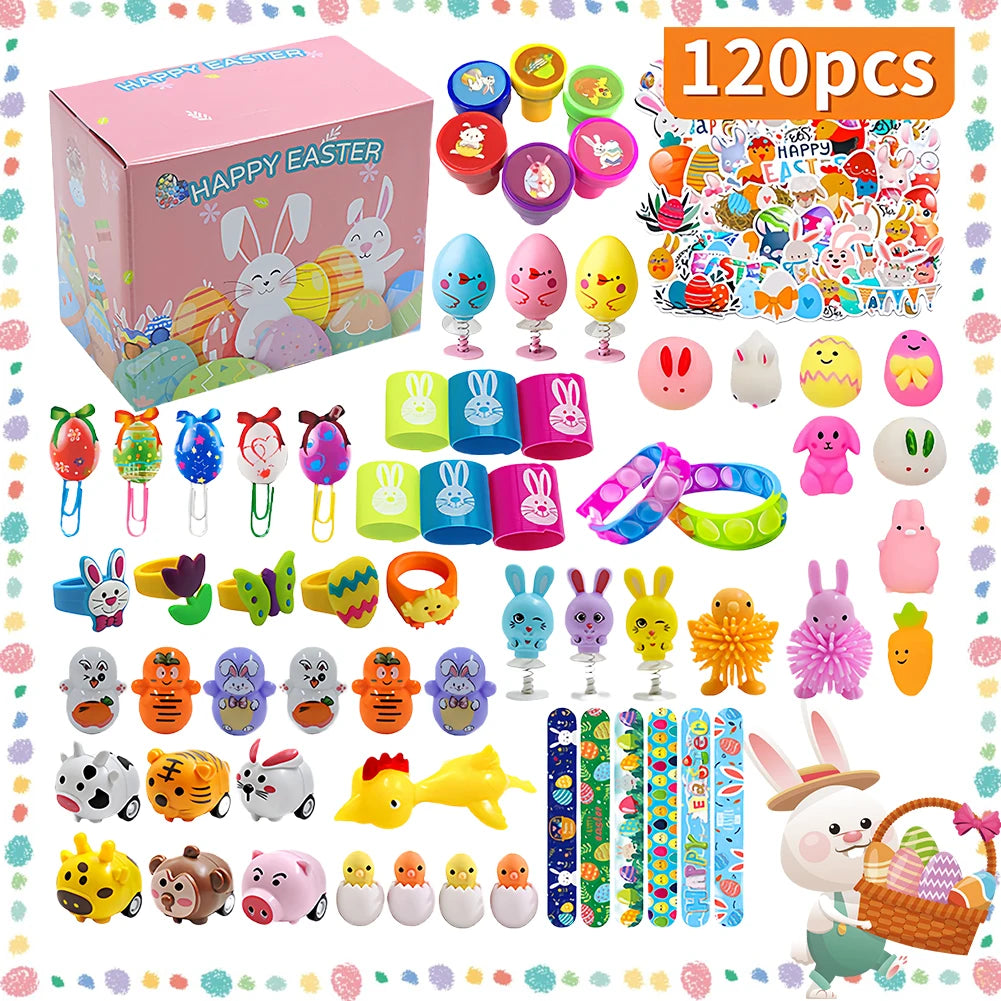 122-12PCS Easter Basket Stuffers with Stress Relief Toys Surprise Easter Eggs for Easter Egg Hunt Easter Party Favors Easter Egg