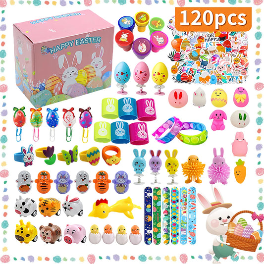 122-12PCS Easter Basket Stuffers with Stress Relief Toys Surprise Easter Eggs for Easter Egg Hunt Easter Party Favors Easter Egg