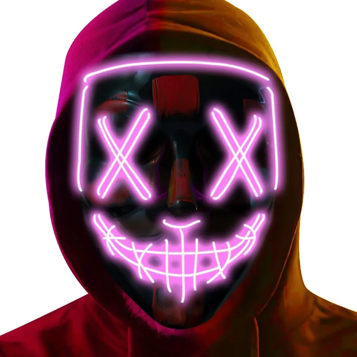 Poptrend LED Light‑Up Halloween Mask – Scary Cosplay Masquerade Mask for Festivals, Parties & Carnival Gifts