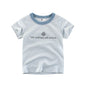 OLEKID 2025 Summer Stripe Children Boys T-shirts Printed Letter 2-8 Years Kids Little Boy Tops Short Sleeve Toddler Tees Clothes