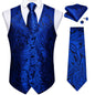 Luxury Paisley Men's Suit Vest Tuxedo Waistcoat Necktie Handkerchief Cufflink Sleeveless Jacket Vest