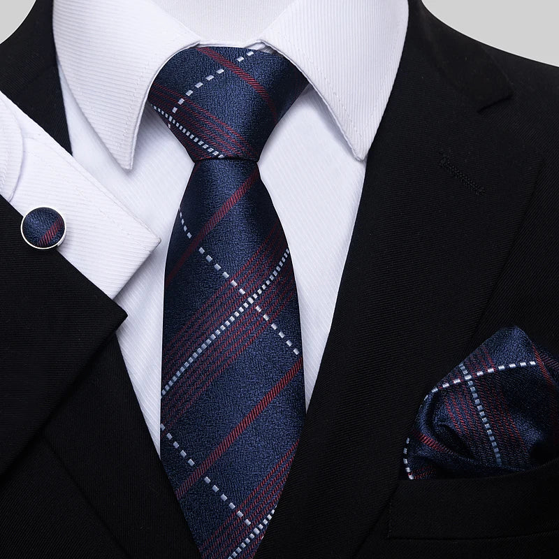Necktie Pocket Squares Cufflink Set