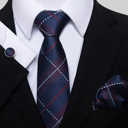 Necktie Pocket Squares Cufflink Set