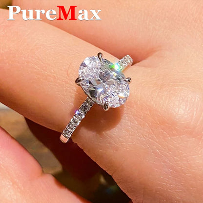 1-3 Carats Oval Radiant Moissanite Rings for Woman 925 Sterling Silver Jewelry Gift Woman's Wedding Moissanite Diamond Ring
