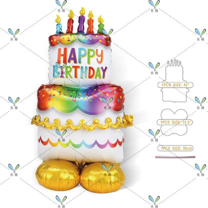 Boutique Standing Base Moon Stars Clouds Cake Aluminum Film Balloon Birthday Party Decoration Baby Bath