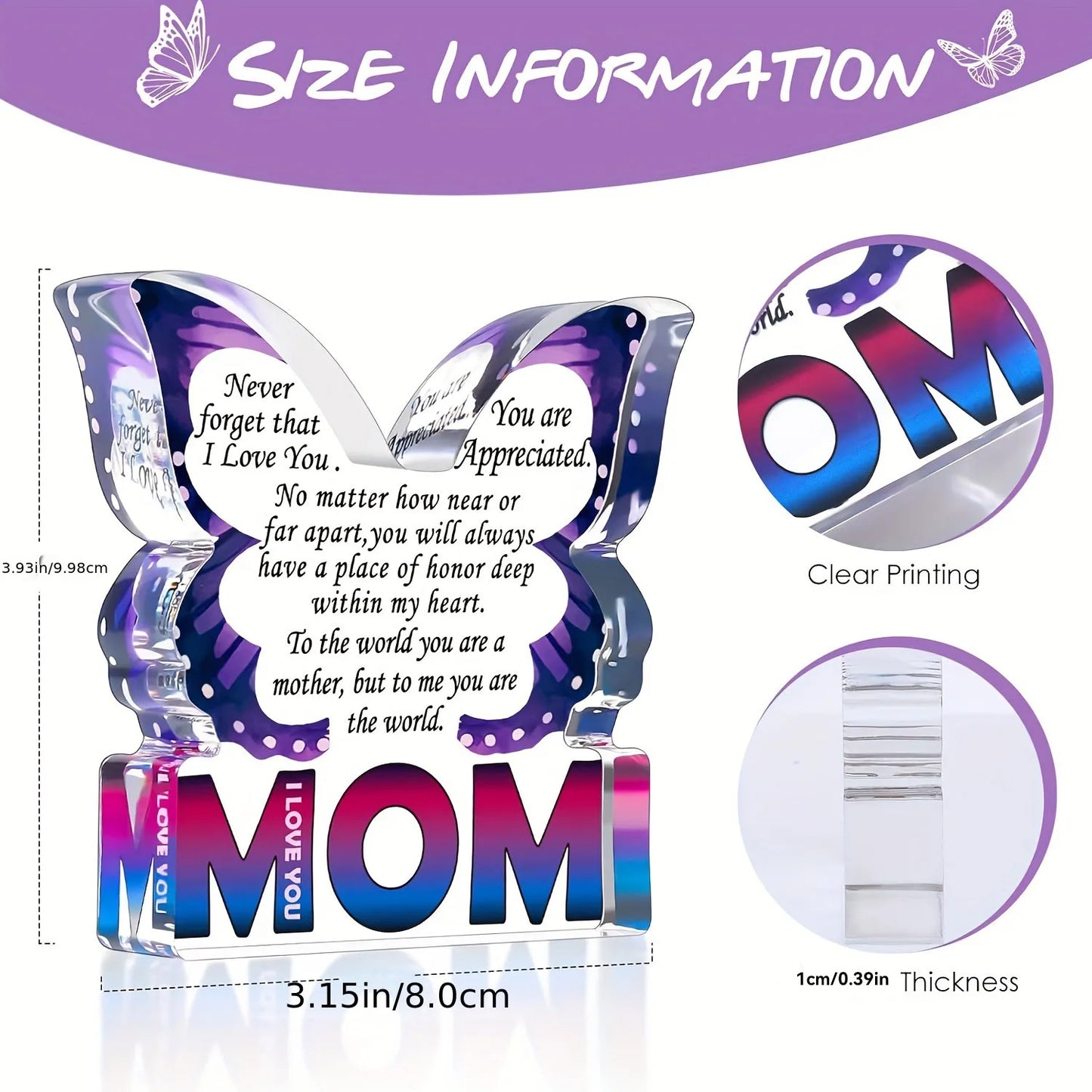 Gifts for Mom from Daughter Son, Birthday Gifts for Mother, I Love You Mom Gifts for Stepmom Mother in law, Best Mom Ever Gifts