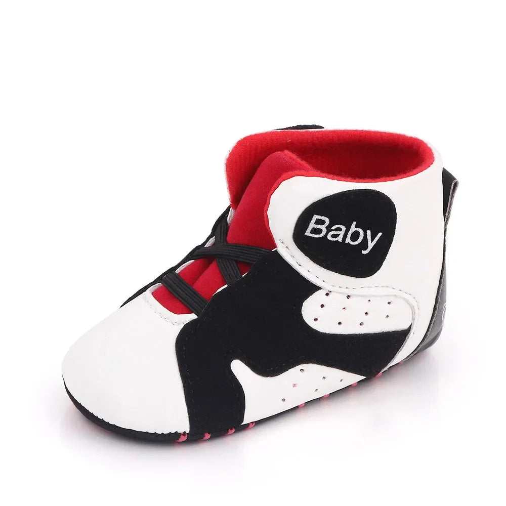 Meckior 2024 New Baby Boys Girls Sneakers Soft Bottom Non-slip Baby Soccer Basketball Sports Shoes First Walker Crib Shoes