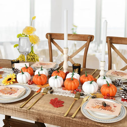 12 Pieces Of Pumpkin Maple Leaf Ornament Maple Leaves Autumn Holiday Decoration Indoor And Outdoor Decoration Fake Decoration